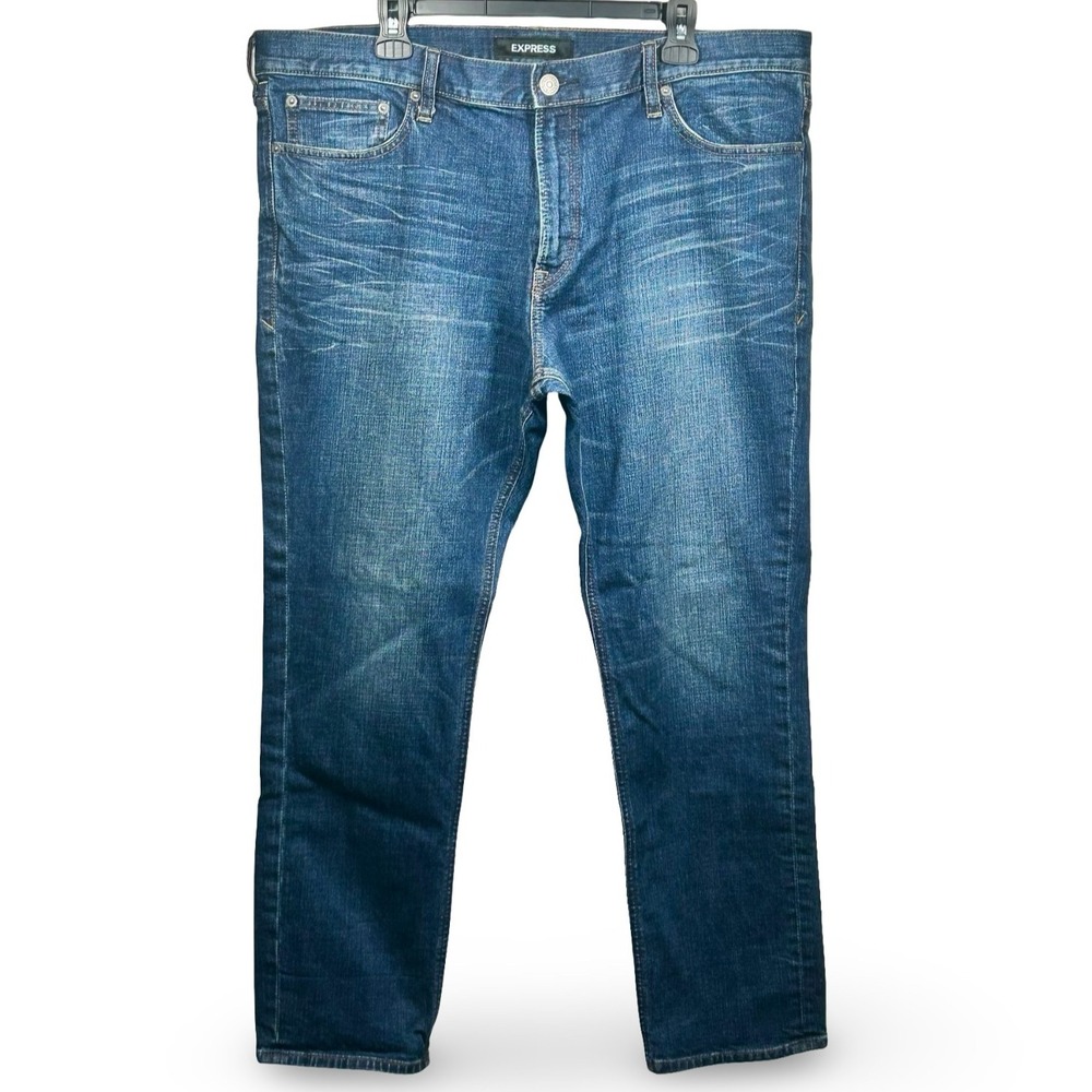 Express Slim Stretch Jeans Size 40x30 Casual Preppy Luxe‎ Classic Medium Wash